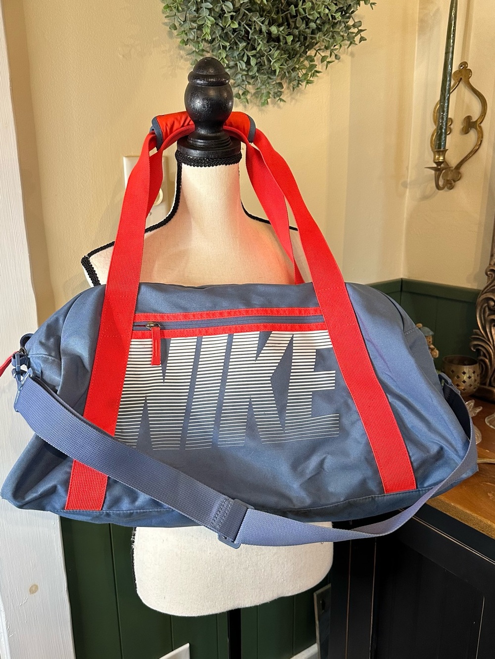 Nike Blue And Red Retro Duffle Bag 21”